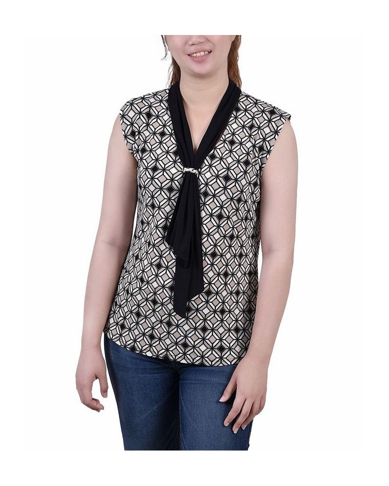 Petite Sleeveless Scarf Top Doeskin Ivory $12.90 Tops