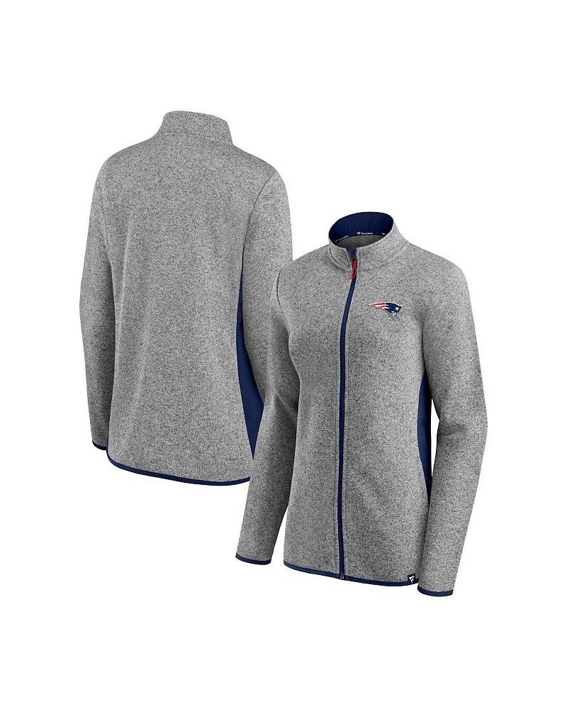 Women's Heathered Gray Navy New England Patriots Block Party Primary Logo Full-Zip Jacket Heathered Gray, Navy $31.20 Jackets