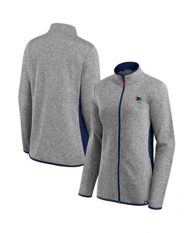 Women's Heathered Gray Navy New England Patriots Block Party Primary Logo Full-Zip Jacket Heathered Gray, Navy $31.20 Jackets