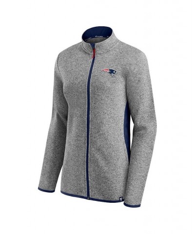 Women's Heathered Gray Navy New England Patriots Block Party Primary Logo Full-Zip Jacket Heathered Gray, Navy $31.20 Jackets