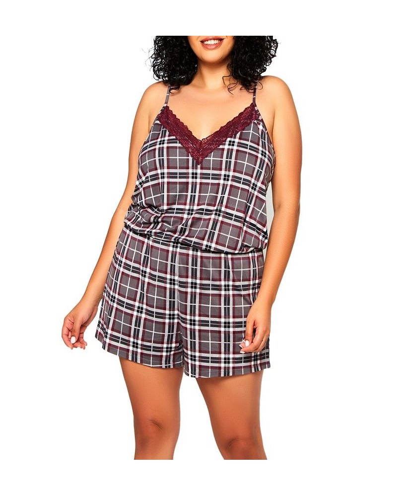 Plus Size Jessie Cozy Romper Gray $35.70 Lingerie