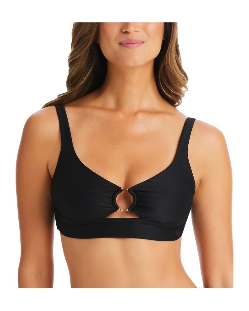 Banded Ring Bikini Top & Hipster Bikini Bottoms Black $28.42 Swimsuits