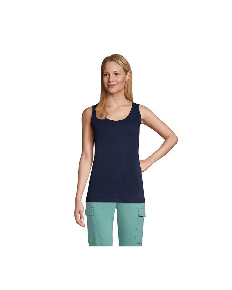 Women's Petite Cotton Tank Top Radiant navy $20.85 Tops