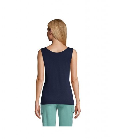 Women's Petite Cotton Tank Top Radiant navy $20.85 Tops