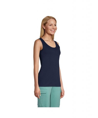 Women's Petite Cotton Tank Top Radiant navy $20.85 Tops