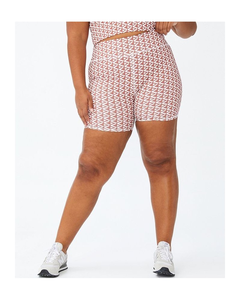 Trendy Plus Size Active Printed Summer Bike Shorts Neutral Zebra $23.99 Shorts