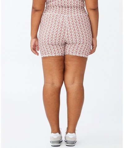 Trendy Plus Size Active Printed Summer Bike Shorts Neutral Zebra $23.99 Shorts