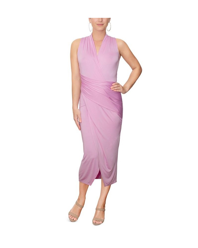 Sleeveless Striped Midi Dress Purple $28.80 Dresses