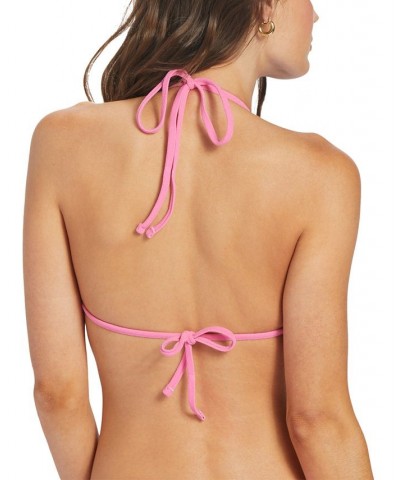 Juniors' Hawaiian Heat Elongated Triangle Bikini Top Pink $33.00 Swimsuits