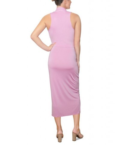 Sleeveless Striped Midi Dress Purple $28.80 Dresses