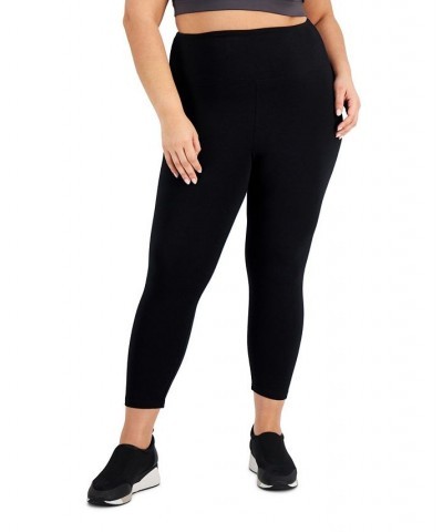 Plus Size High Rise Capri Leggings Black $9.90 Pants