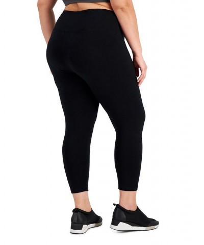 Plus Size High Rise Capri Leggings Black $9.90 Pants