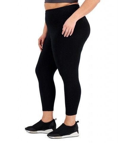 Plus Size High Rise Capri Leggings Black $9.90 Pants