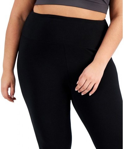 Plus Size High Rise Capri Leggings Black $9.90 Pants