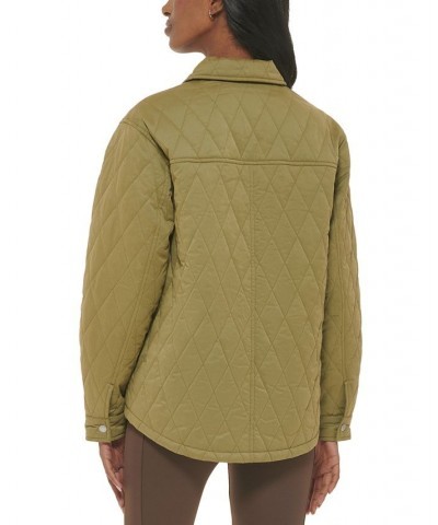 Women's Quilted Shirt Jacket Green $32.80 Jackets