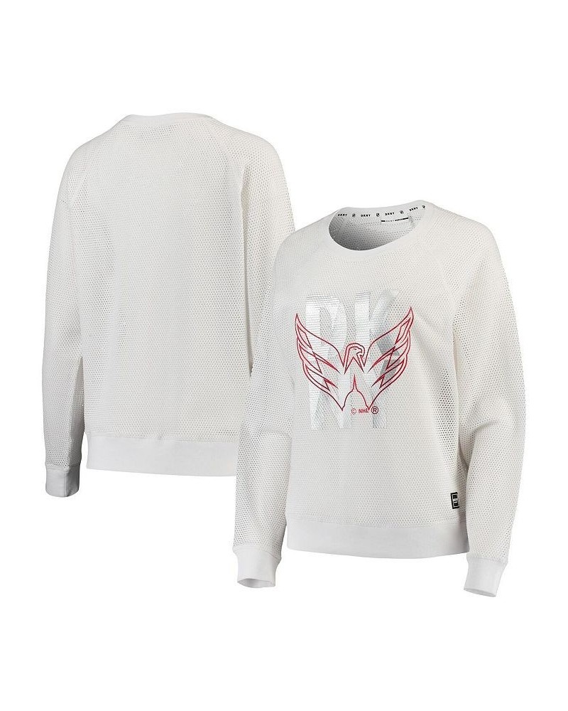 Women's White Washington Capitals Suzy Crewneck Pullover Sweatshirt White $35.87 Sweatshirts