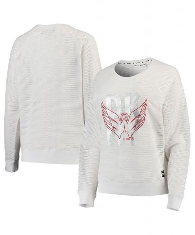 Women's White Washington Capitals Suzy Crewneck Pullover Sweatshirt White $35.87 Sweatshirts