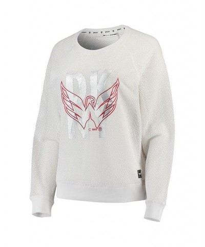 Women's White Washington Capitals Suzy Crewneck Pullover Sweatshirt White $35.87 Sweatshirts