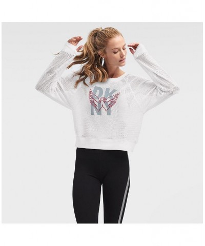 Women's White Washington Capitals Suzy Crewneck Pullover Sweatshirt White $35.87 Sweatshirts