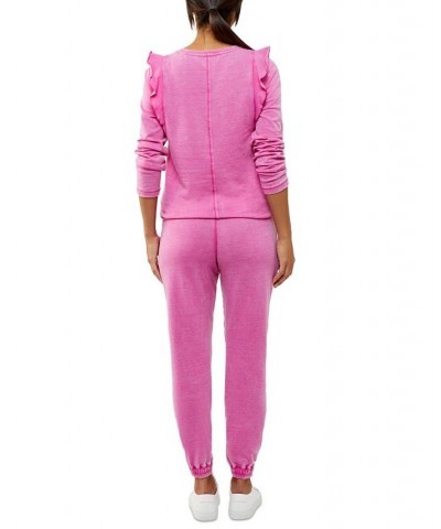 Mineral Wash Maternity Jogger Pants Pink $40.65 Pants