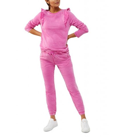 Mineral Wash Maternity Jogger Pants Pink $40.65 Pants