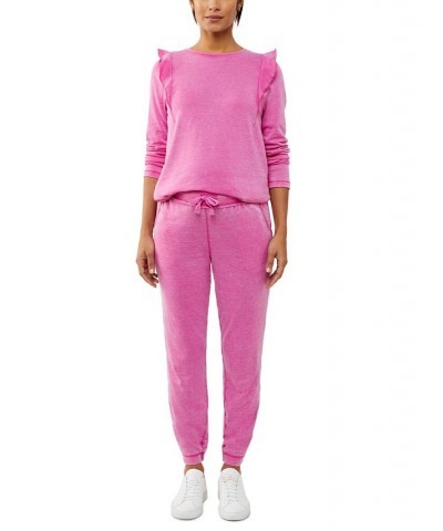 Mineral Wash Maternity Jogger Pants Pink $40.65 Pants