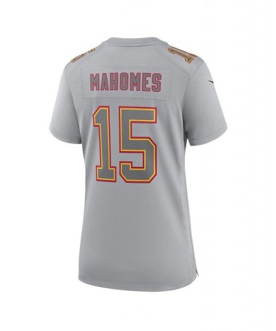 Women's Patrick Mahomes Gray Kansas City Chiefs Super Bowl LVII Patch Atmosphere Fashion Game Jersey Gray $76.80 Jersey