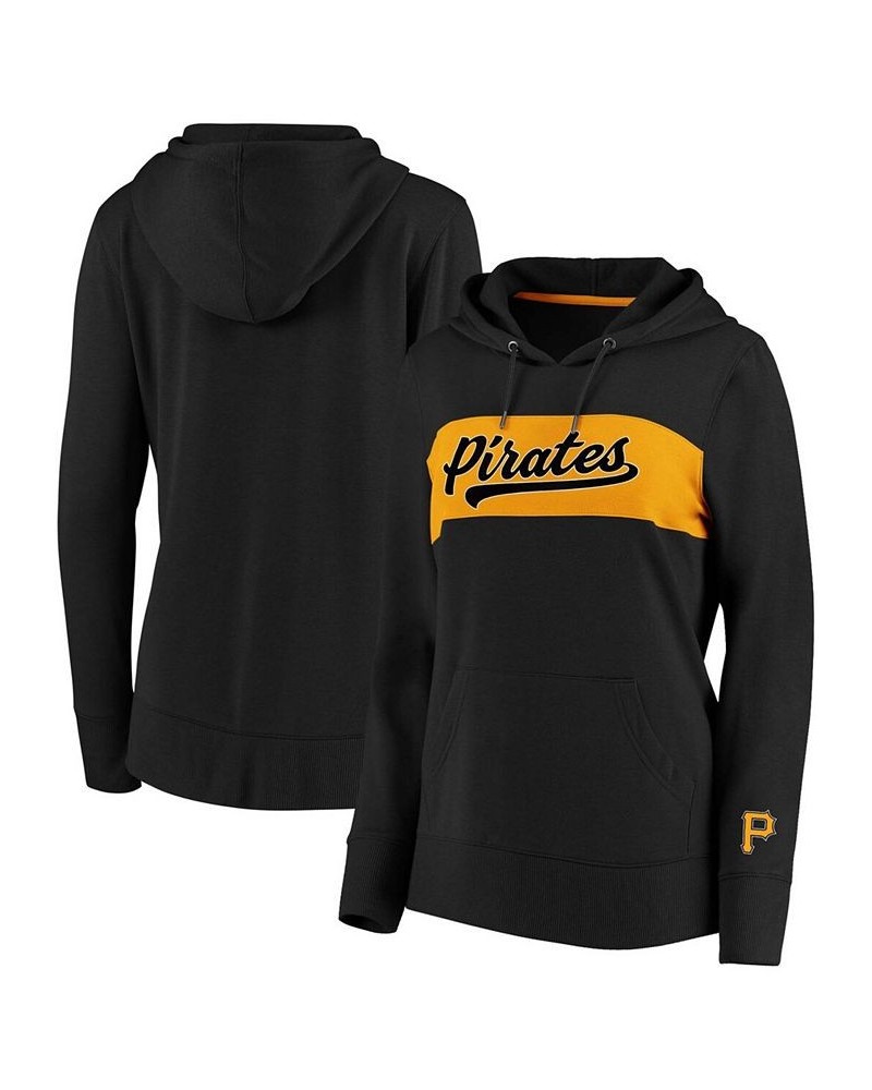 Plus Size Black Pittsburgh Pirates Tri-Blend Colorblock Pullover Hoodie Black $37.60 Sweatshirts