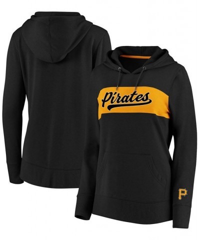 Plus Size Black Pittsburgh Pirates Tri-Blend Colorblock Pullover Hoodie Black $37.60 Sweatshirts