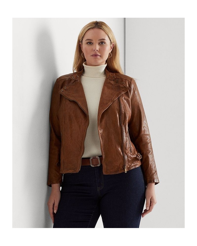 Plus Size Moto Jacket Dark Walnut $181.80 Jackets