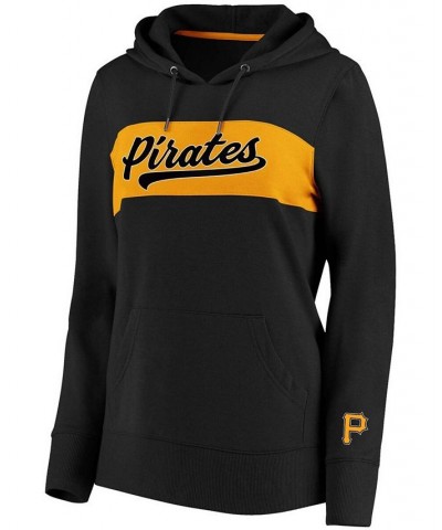 Plus Size Black Pittsburgh Pirates Tri-Blend Colorblock Pullover Hoodie Black $37.60 Sweatshirts