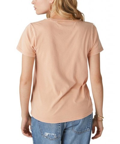 Women's Yellowstone Cotton Cowboy Graphic-Print T-Shirt Peach Bloom $29.16 Tops