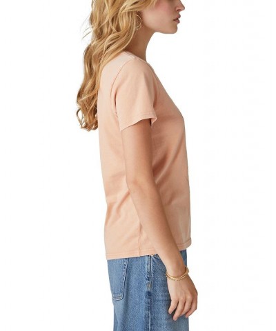 Women's Yellowstone Cotton Cowboy Graphic-Print T-Shirt Peach Bloom $29.16 Tops