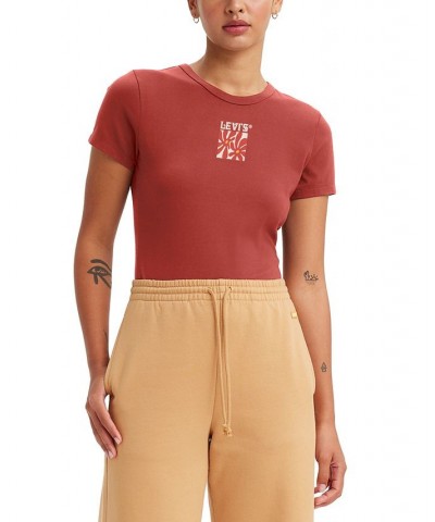 Women's Graphic Rickie Cotton Short-Sleeve T-Shirt Burnt Sienna $23.19 Tops