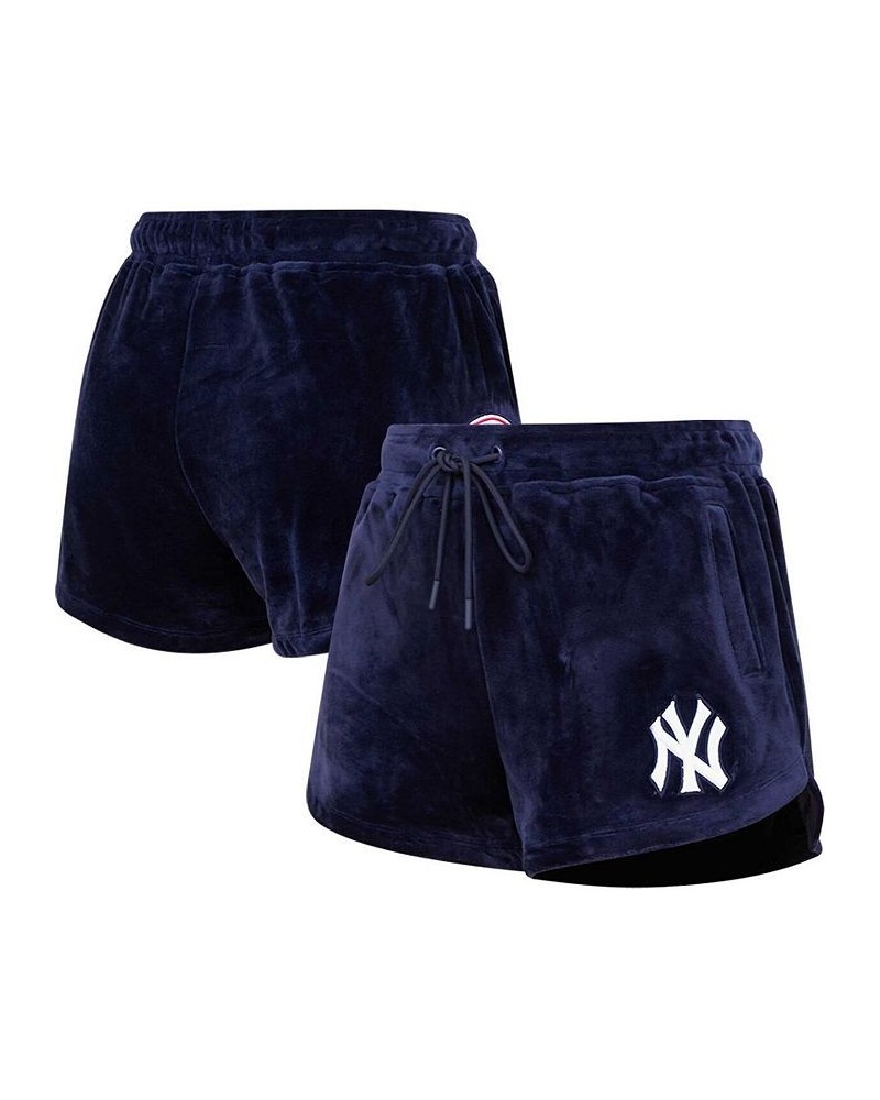 Women's Navy New York Yankees Classic Velour Lounge Shorts Navy $24.75 Shorts