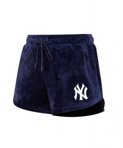 Women's Navy New York Yankees Classic Velour Lounge Shorts Navy $24.75 Shorts