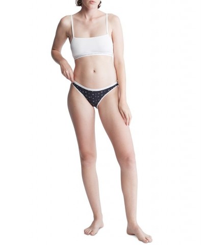 CK One Cotton Singles Bikini Underwear QD3785 Falling Logo Print_black $10.04 Panty