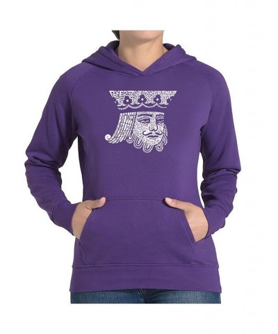 Women's Word Art Hooded Sweatshirt - King Of Spades Purple $27.00 Sweatshirts