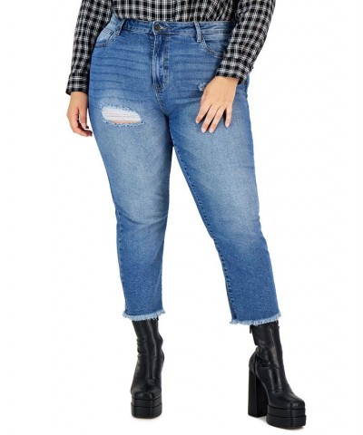 Trendy Plus Size High-Rise Straight-Leg Ankle Jeans Potenza $12.30 Jeans