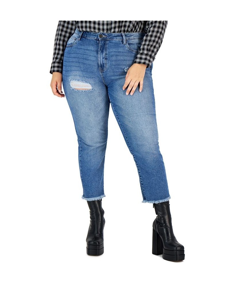 Trendy Plus Size High-Rise Straight-Leg Ankle Jeans Potenza $12.30 Jeans