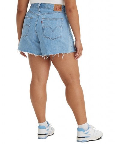 Trendy Plus Size Cotton High-Rise Mom Shorts Let It Be Fun $31.79 Shorts