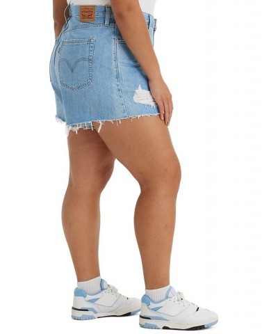 Trendy Plus Size Cotton High-Rise Mom Shorts Let It Be Fun $31.79 Shorts