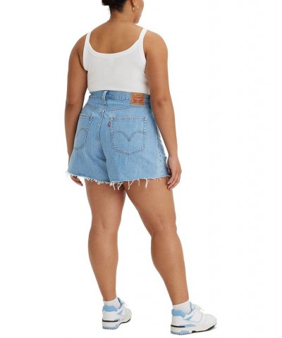 Trendy Plus Size Cotton High-Rise Mom Shorts Let It Be Fun $31.79 Shorts