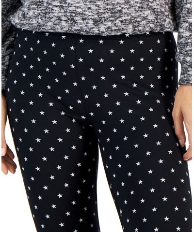 Petite Star-Print Fleece Leggings Deep Black $10.79 Pants