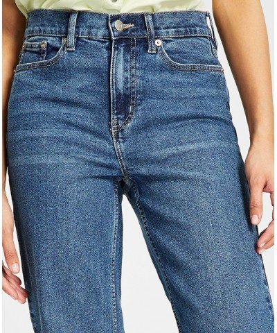 Women's Point Collar Button-Front Top & High-Rise Straight-Leg Jeans Marrakech $26.37 Outfits