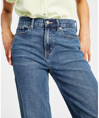 Women's Point Collar Button-Front Top & High-Rise Straight-Leg Jeans Marrakech $26.37 Outfits