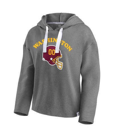 Women's Washington Football Team Historic Logo Sport Resort Vintage-Like Arc Cropped Raw Edge Pullover Hoodie Gray $35.00 Swe...