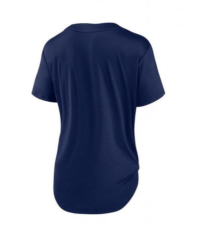 Women's Branded Navy Boston Red Sox Iconic Lineup Button-Down V-Neck T-shirt Navy $41.24 Tops