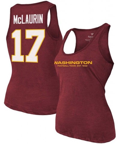 Women's Terry Mclaurin Heathered Burgundy Washington Football Team Name Number Tri-Blend Tank Top Burgundy $25.00 Tops