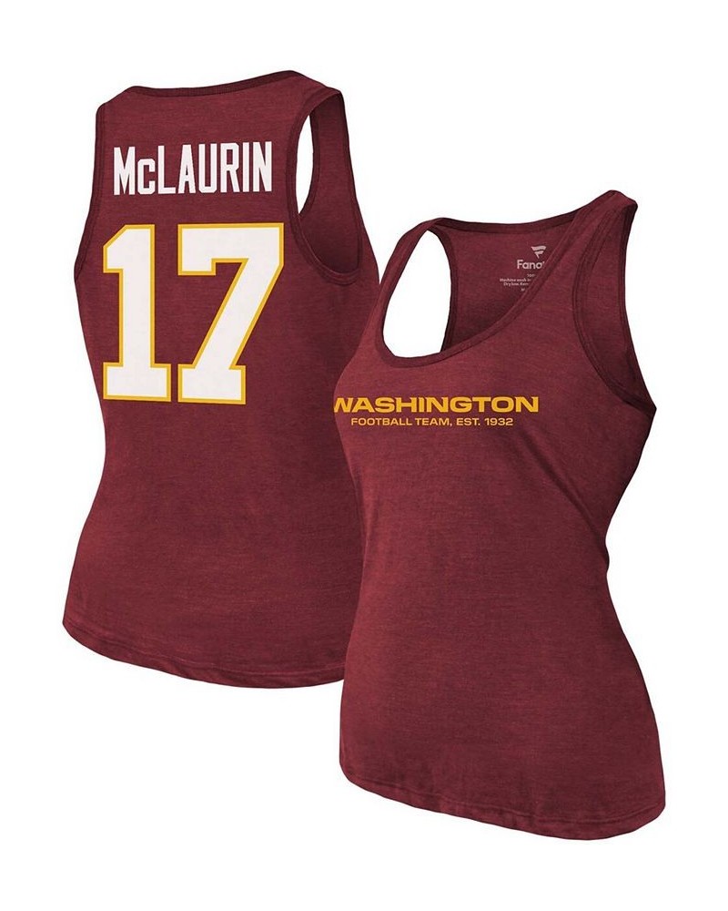 Women's Terry Mclaurin Heathered Burgundy Washington Football Team Name Number Tri-Blend Tank Top Burgundy $25.00 Tops